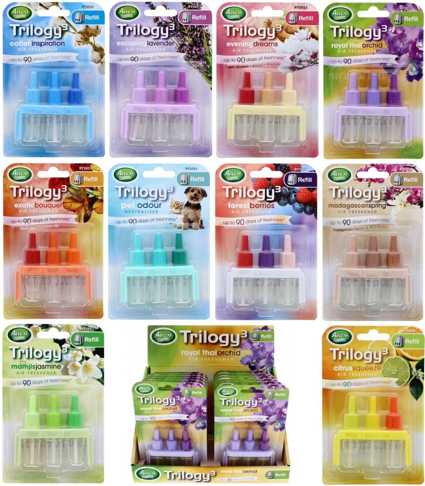 3VOLUTION PLUG IN AIR FRESHENER REFILLS TRILOGY3 AMBI PUR COMPATIBILITY 20ml