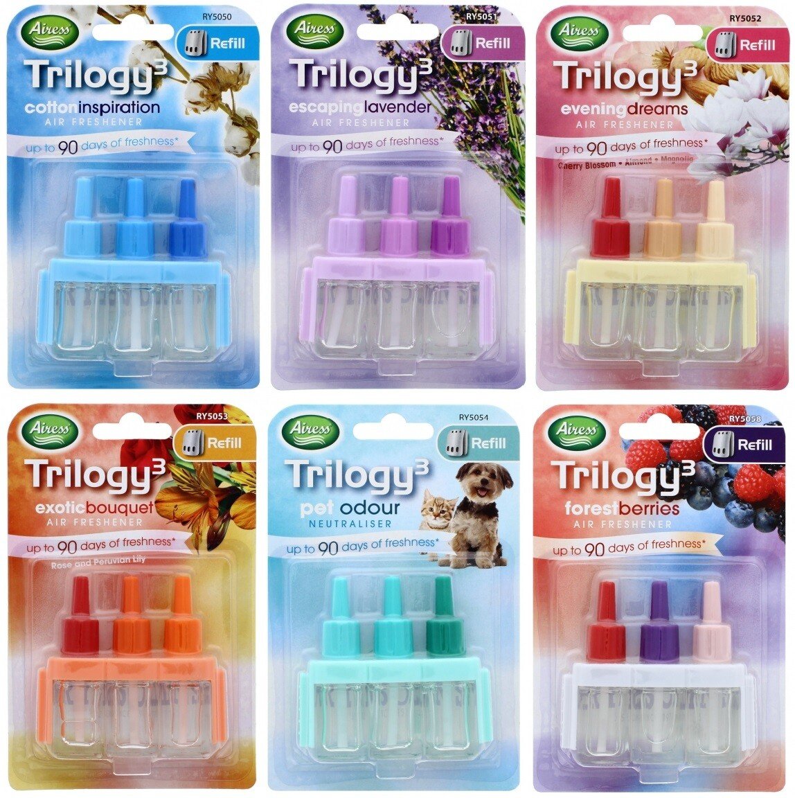3VOLUTION PLUG IN AIR FRESHENER REFILLS TRILOGY3 AMBI PUR COMPATIBILITY 20ml