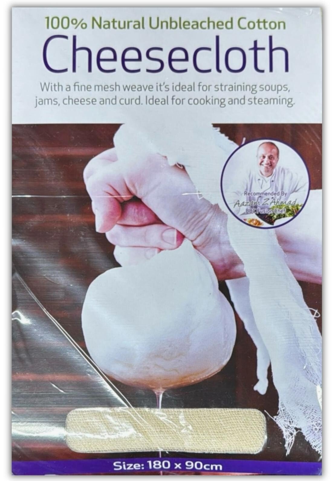 2 PC CHEESE CLOTH 100% COTTON 180 X 90cm MUSLIN STRAIN DRAIN STRAINING STEAMING
