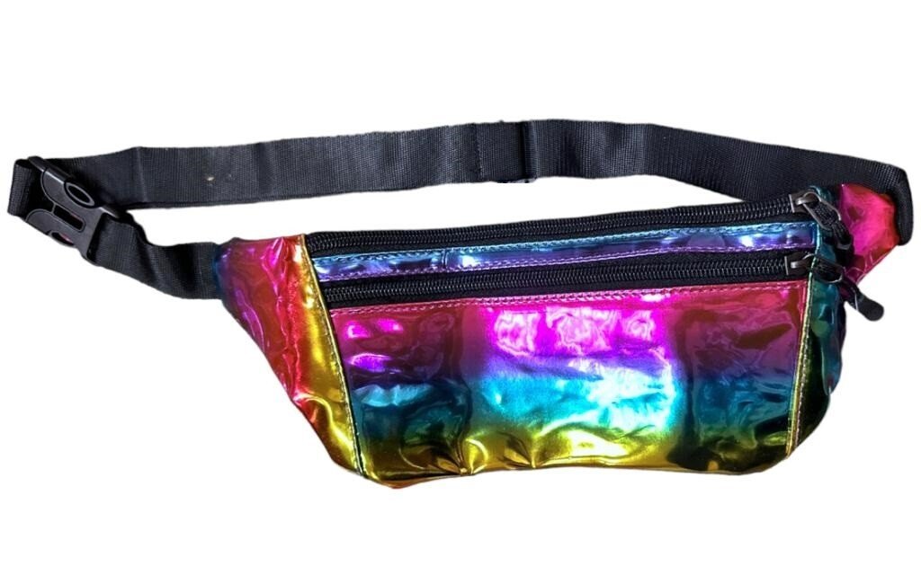 RAINBOW BUM BAG TRAVEL WAIST FANNY PACK FESTIVAL MONEY BELT HOLIDAY WALLET