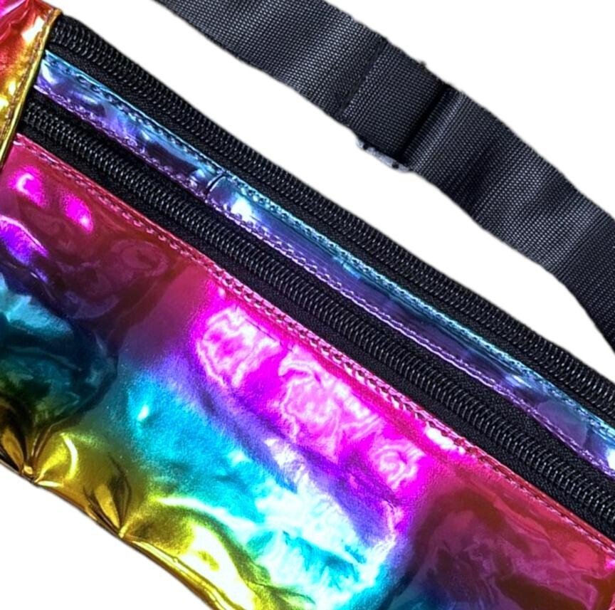 RAINBOW BUM BAG TRAVEL WAIST FANNY PACK FESTIVAL MONEY BELT HOLIDAY WALLET