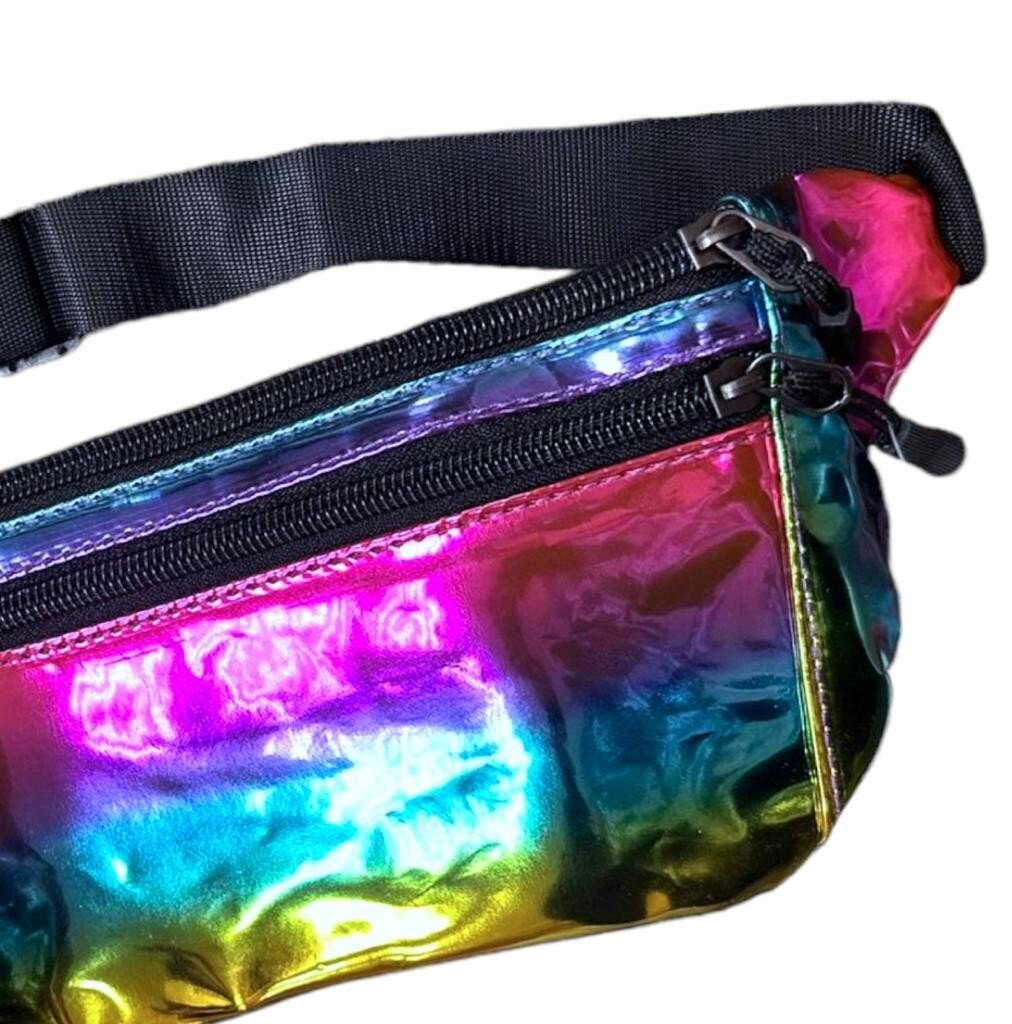 RAINBOW BUM BAG TRAVEL WAIST FANNY PACK FESTIVAL MONEY BELT HOLIDAY WALLET