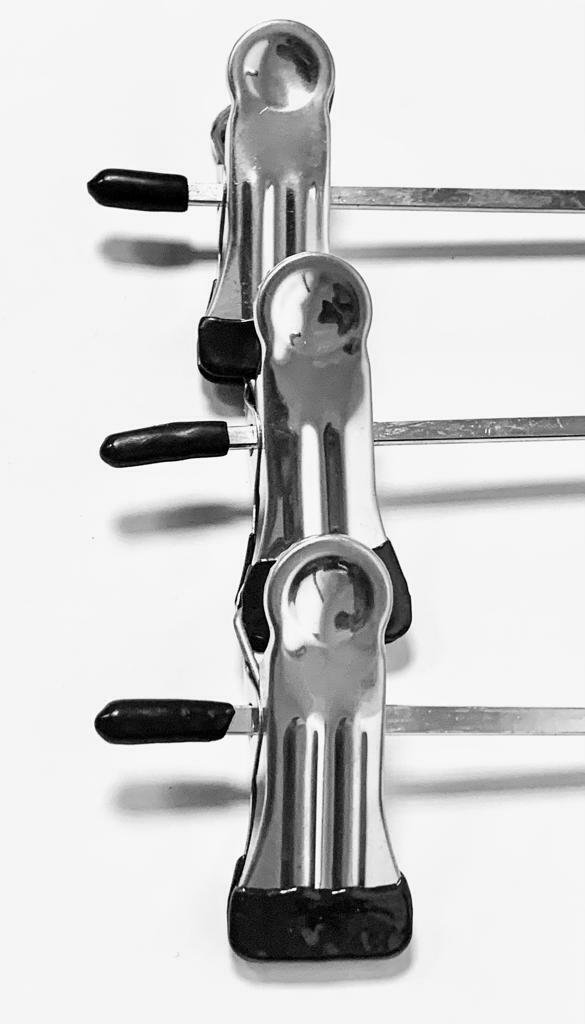 Metal Clip Coat Hangers Clothes Closet Pant Trouser Skirt Non-slip Racks 3 Pack
