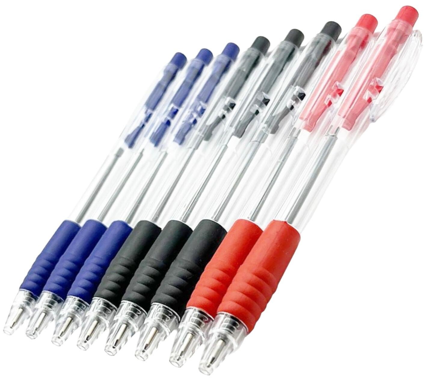 8 Ballpoint Pens Set High Quality Soft Non-Slip Grip Medium Ball Point Pen Biros