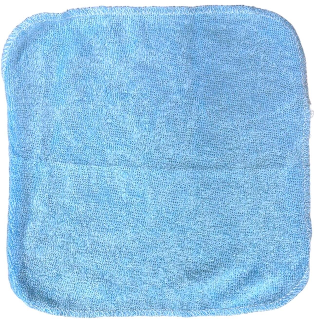 Pack Of 6 BLUE Soft Baby Face Wash Cloths Towel Flannel Machine Wash 0 Months +
