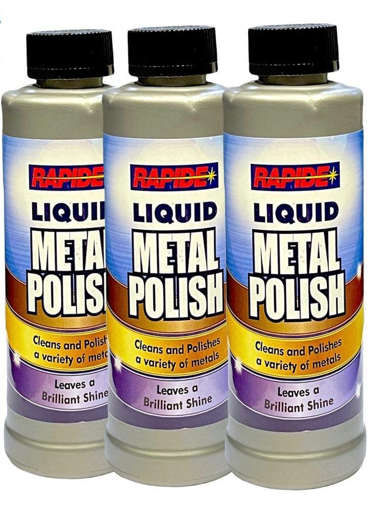 3 x Rapide Liquid Metal Polish For Brass Copper Stainless Steel & Pewter - 250ml