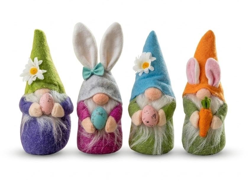 Pack 4 Large 18cm Easter Gonks Gnomes Bunnies With Eggs & Hidden Toys New Free P
