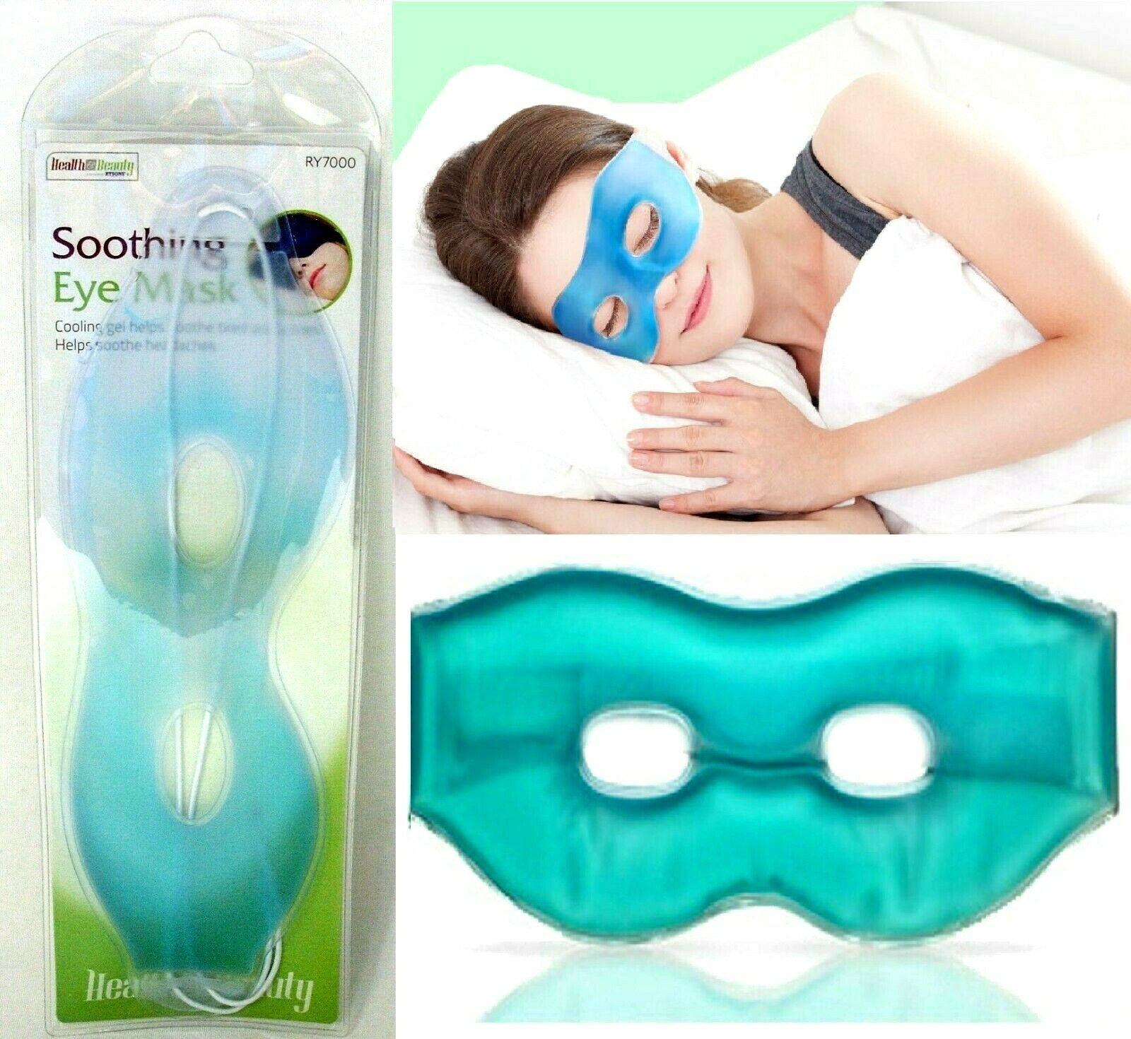GEL EYE MASK Hot Cold Cooling Soothing Relief Tired Eyes & Headache Relaxing Pad