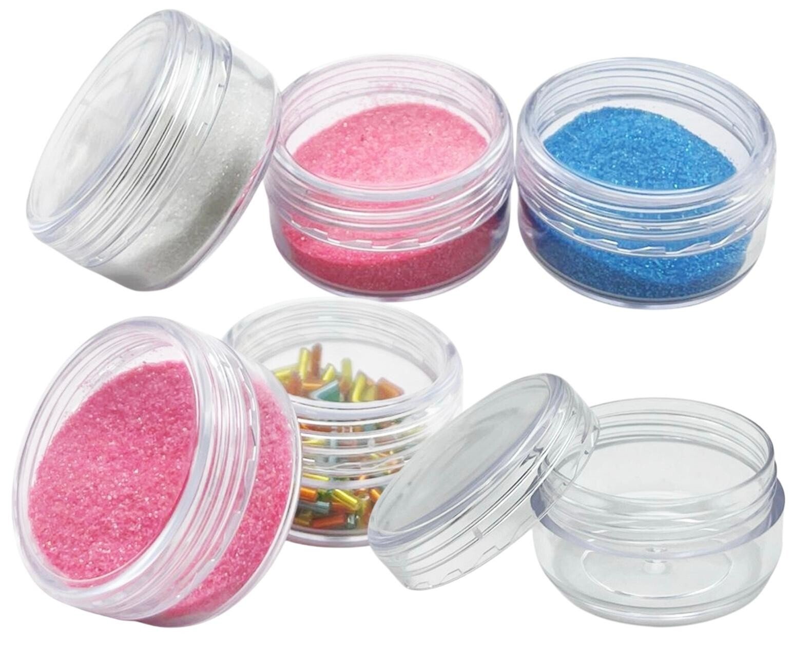 6Pcs MINI TRAVEL POTS Small Round Tub Container Sample Jar Cosmetic Storage 20ml