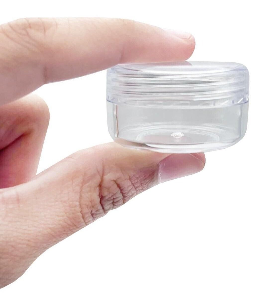 6Pcs MINI TRAVEL POTS Small Round Tub Container Sample Jar Cosmetic Storage 20ml