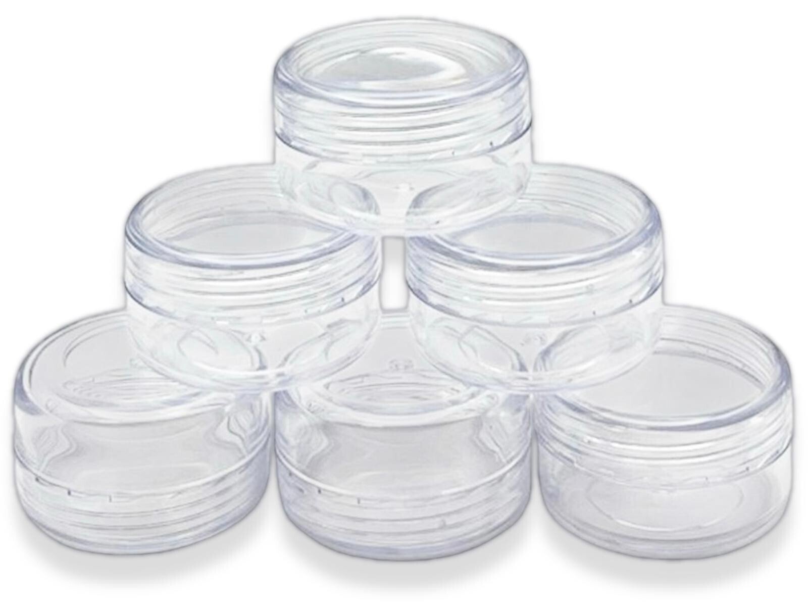 6Pcs MINI TRAVEL POTS Small Round Tub Container Sample Jar Cosmetic Storage 20ml