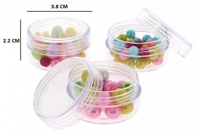 6Pcs MINI TRAVEL POTS Small Round Tub Container Sample Jar Cosmetic Storage 20ml