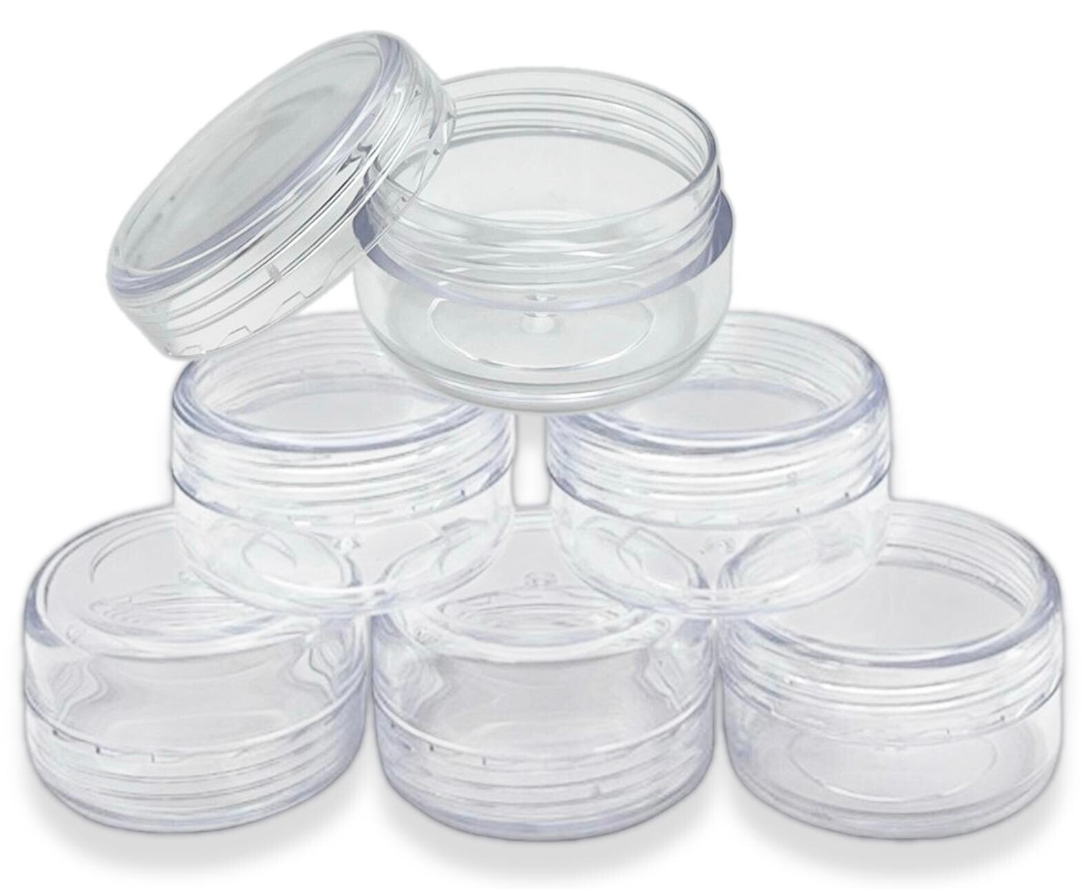 6Pcs MINI TRAVEL POTS Small Round Tub Container Sample Jar Cosmetic Storage 20ml