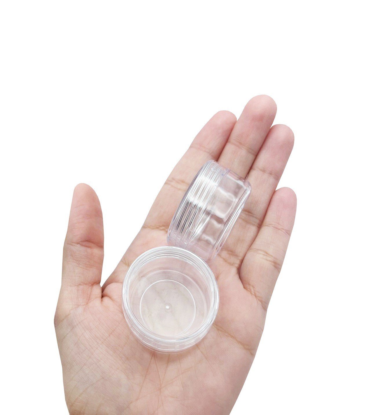 6Pcs MINI TRAVEL POTS Small Round Tub Container Sample Jar Cosmetic Storage 20ml