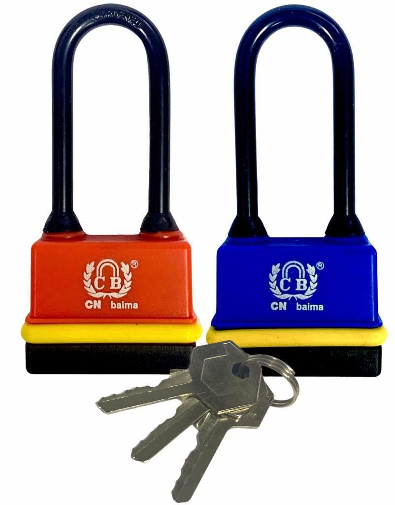 Heavy Duty Padlock Long Shackle 40-60mm Waterproof 3 keys Security Outdoor Shed
