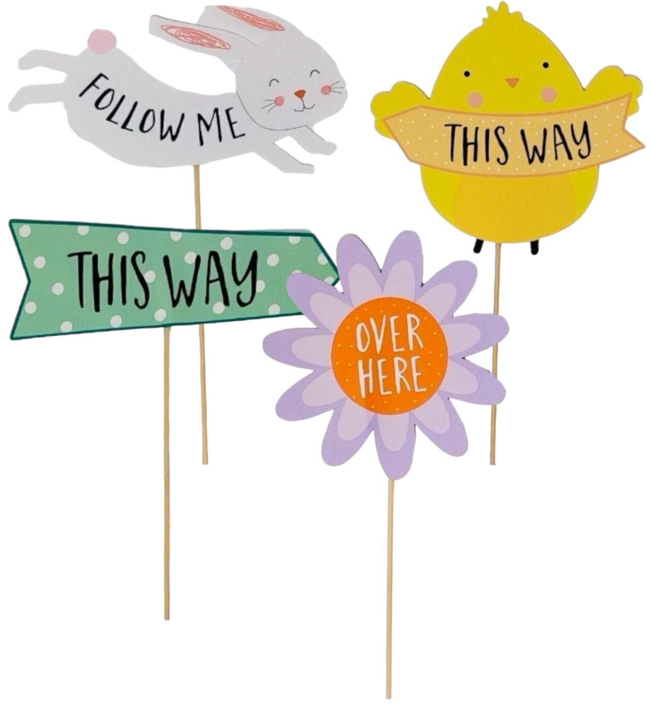 Easter Egg Hunt Kit 5 Signs, 20 Bunny Feet & 10 Clue Eggs Decorations Kids Fun