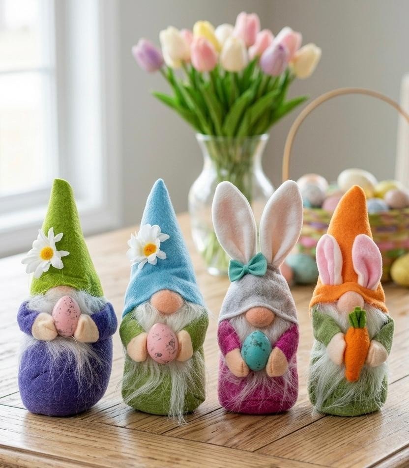 Pack 4 Large 18cm Easter Gonks Gnomes Bunnies With Eggs & Hidden Toys New Free P