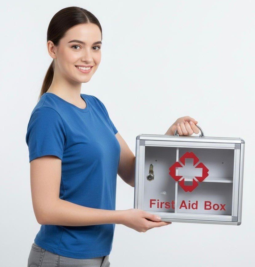 MEDICAL CABINET FIRST AID WALL MOUNTED MEDICINE BOX LOCKABLE WITH 2 KEYS NEW