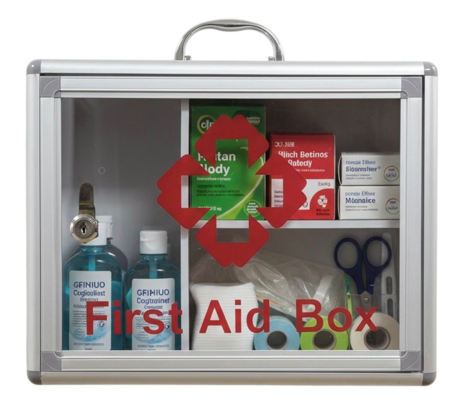 MEDICAL CABINET FIRST AID WALL MOUNTED MEDICINE BOX LOCKABLE WITH 2 KEYS NEW