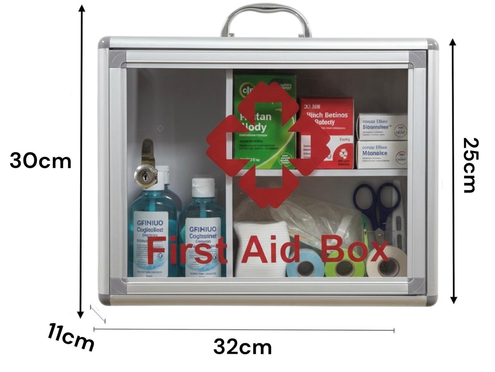 MEDICAL CABINET FIRST AID WALL MOUNTED MEDICINE BOX LOCKABLE WITH 2 KEYS NEW