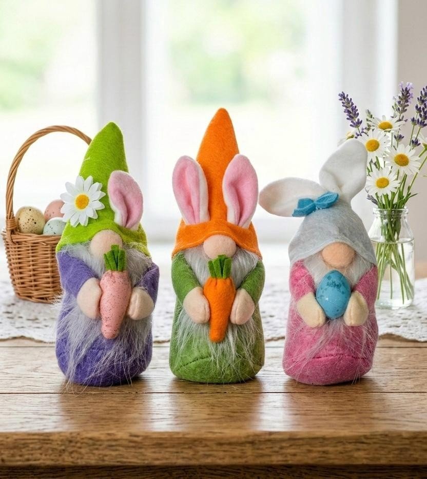 Pack 4 Large 18cm Easter Gonks Gnomes Bunnies With Eggs & Hidden Toys New Free P