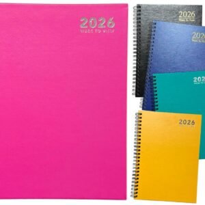 2026 A5 Day A Page / Week To View Diary Hardback Spiral Full Year Wiro Planner