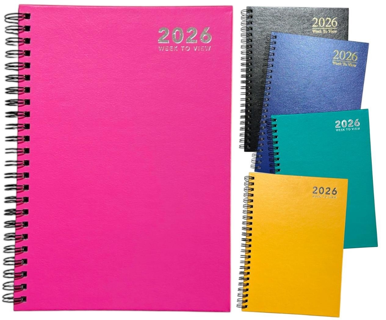 2026 A5 Day A Page / Week To View Diary Hardback Spiral Full Year Wiro Planner