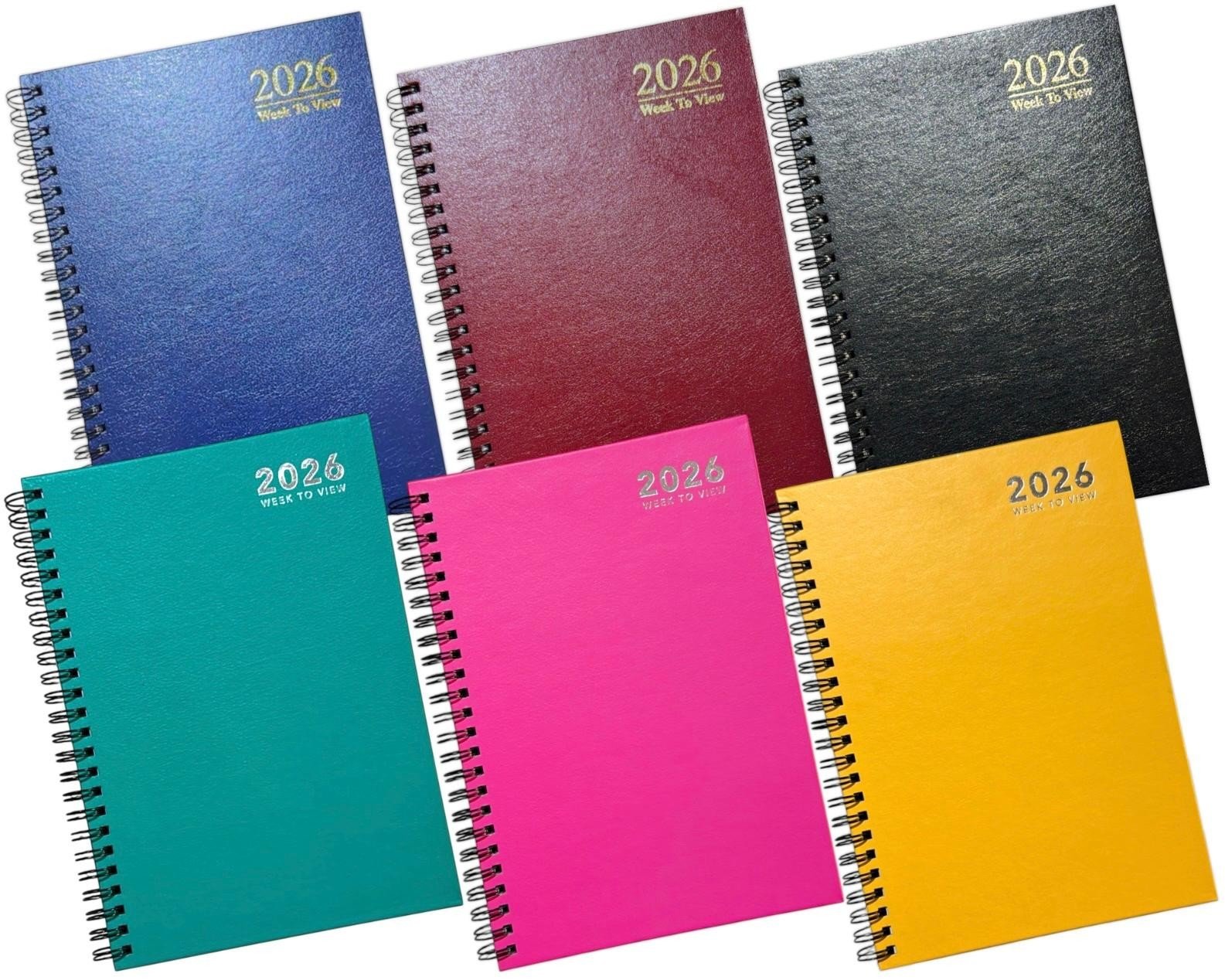 2026 A5 Day A Page / Week To View Diary Hardback Spiral Full Year Wiro Planner