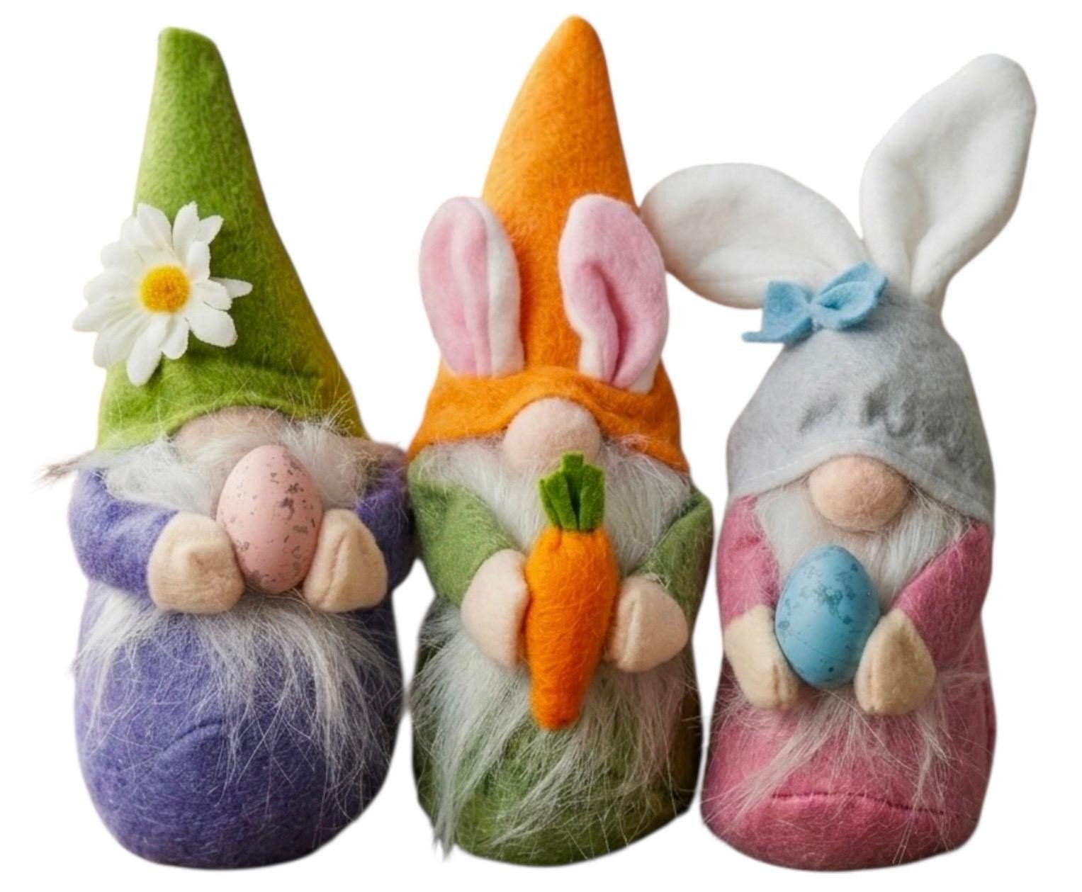 Pack 4 Large 18cm Easter Gonks Gnomes Bunnies With Eggs & Hidden Toys New Free P