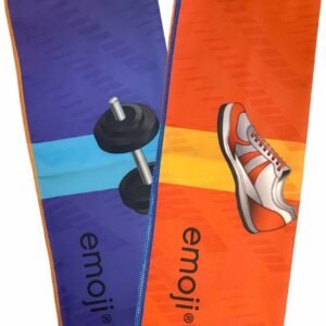 2 EMOJI Medium Sports Towel Microfibre Pool Travel Yoga Gym Fast Dry Lightweight