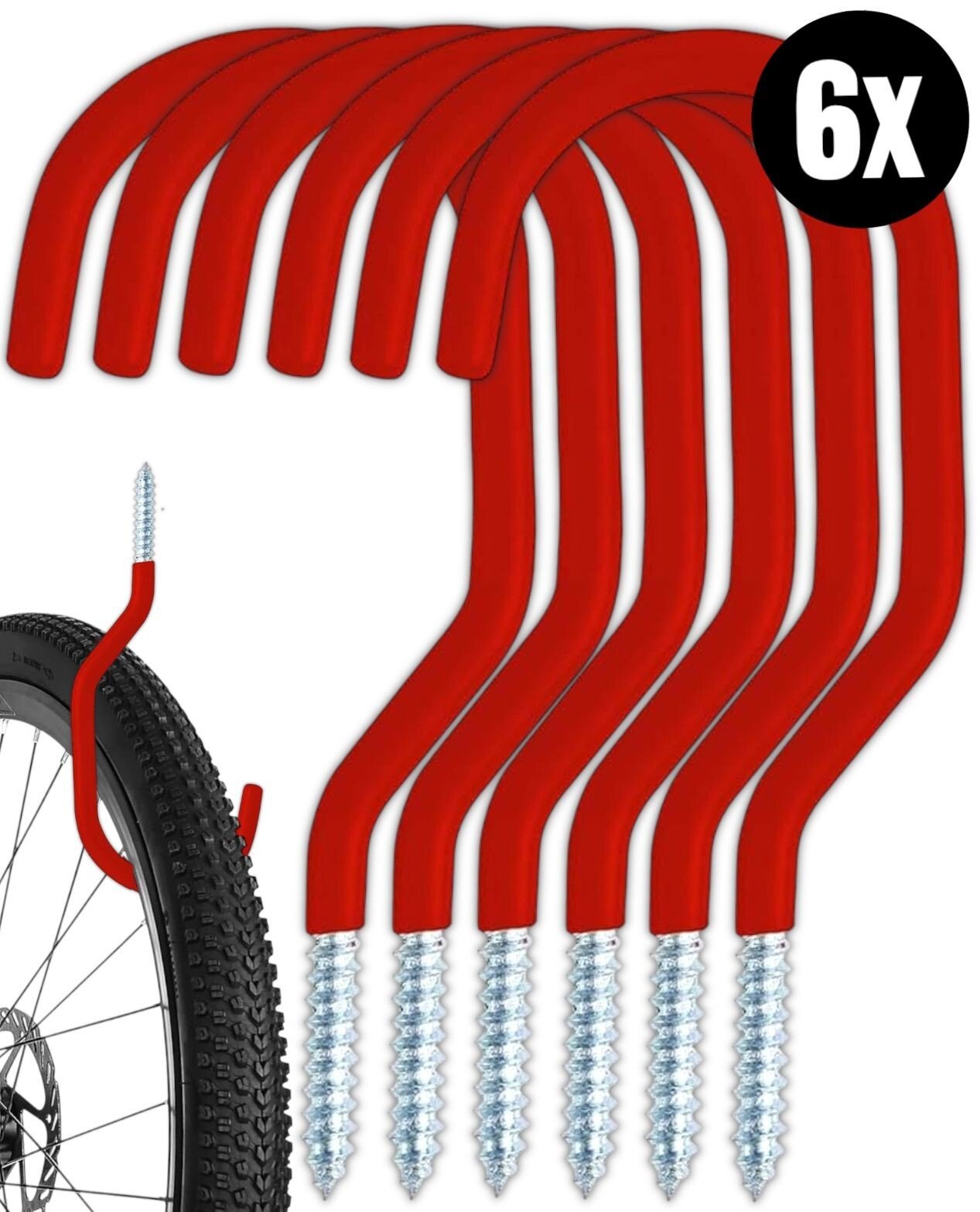6 Pcs Garage Storage Hooks Bike Hooks Tool Storage Set Screw Wall Ceiling Mount