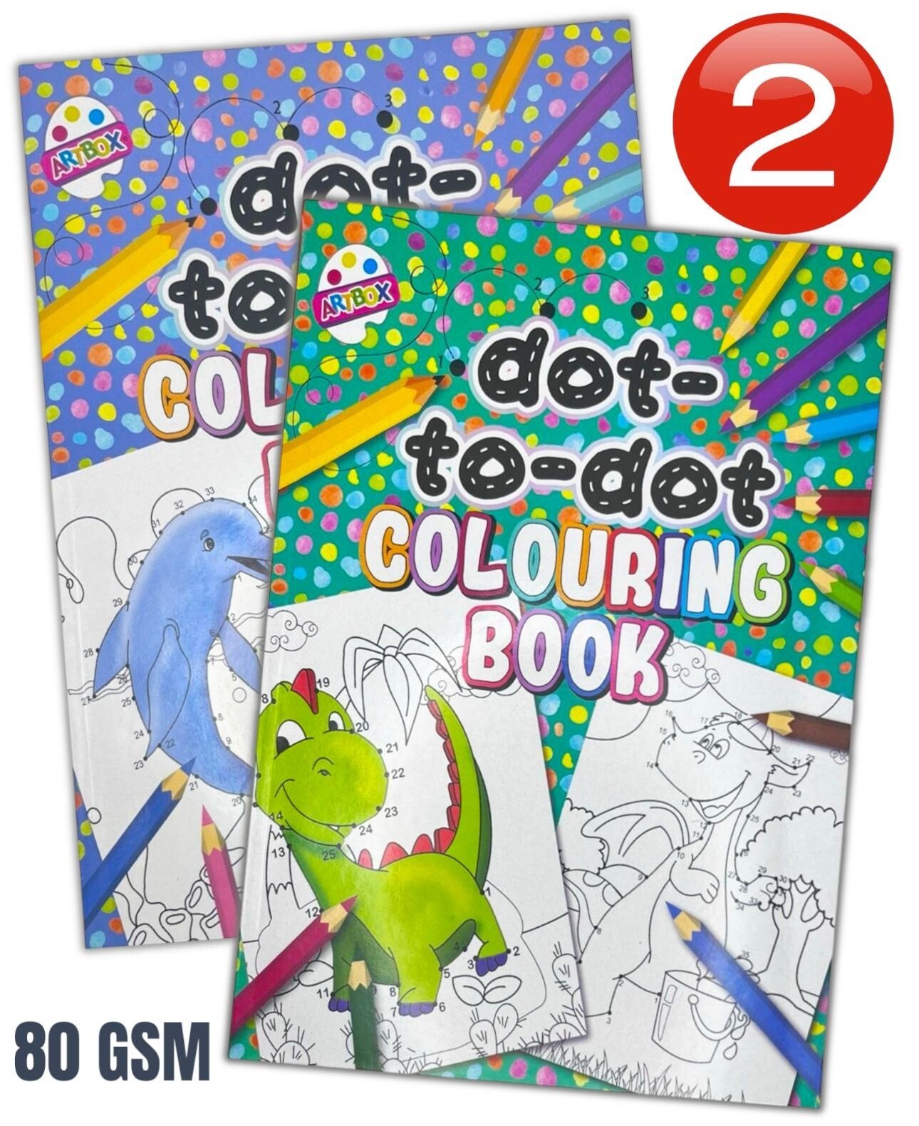 2 PCK Superior Dot To Dot Book - Kids Children Activity Books Draw Create Crafts