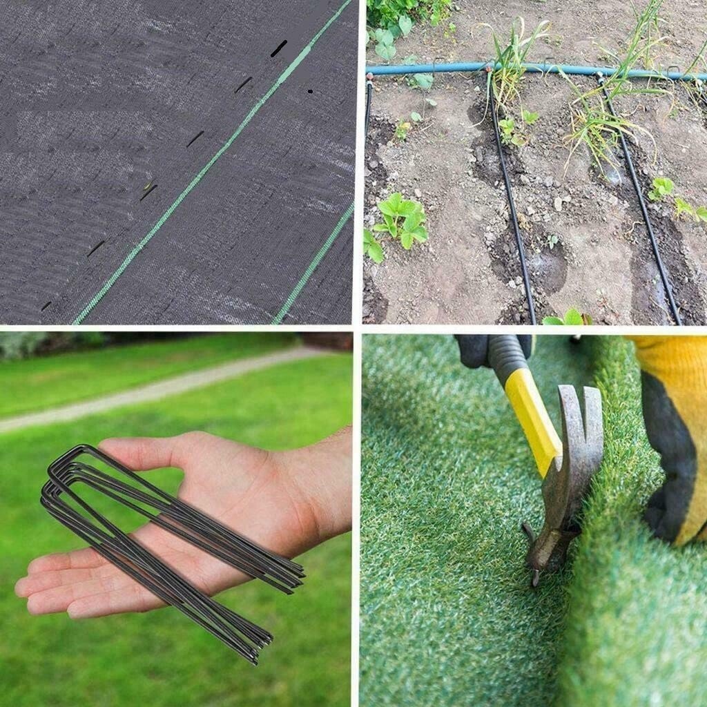 Weed Fabric Galvanised Staples Garden Turf Pins Securing Pegs U Artificial Grass