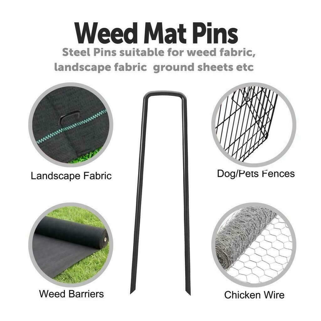 Weed Fabric Galvanised Staples Garden Turf Pins Securing Pegs U Artificial Grass