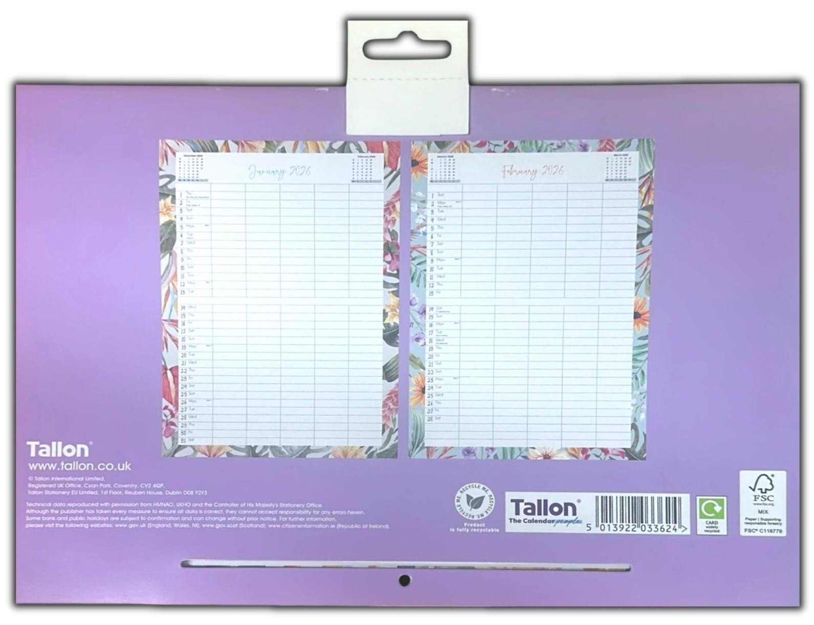 2026 Family Calendar A3 Folded Planner 5 Column One Month To View Organiser Home