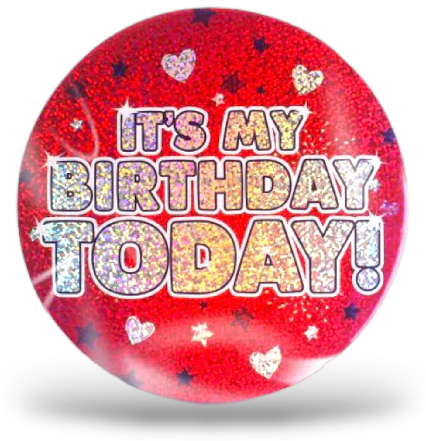 6" Jumbo Its My Birthday Badge Holographic Boys Girls Children Party Decoration