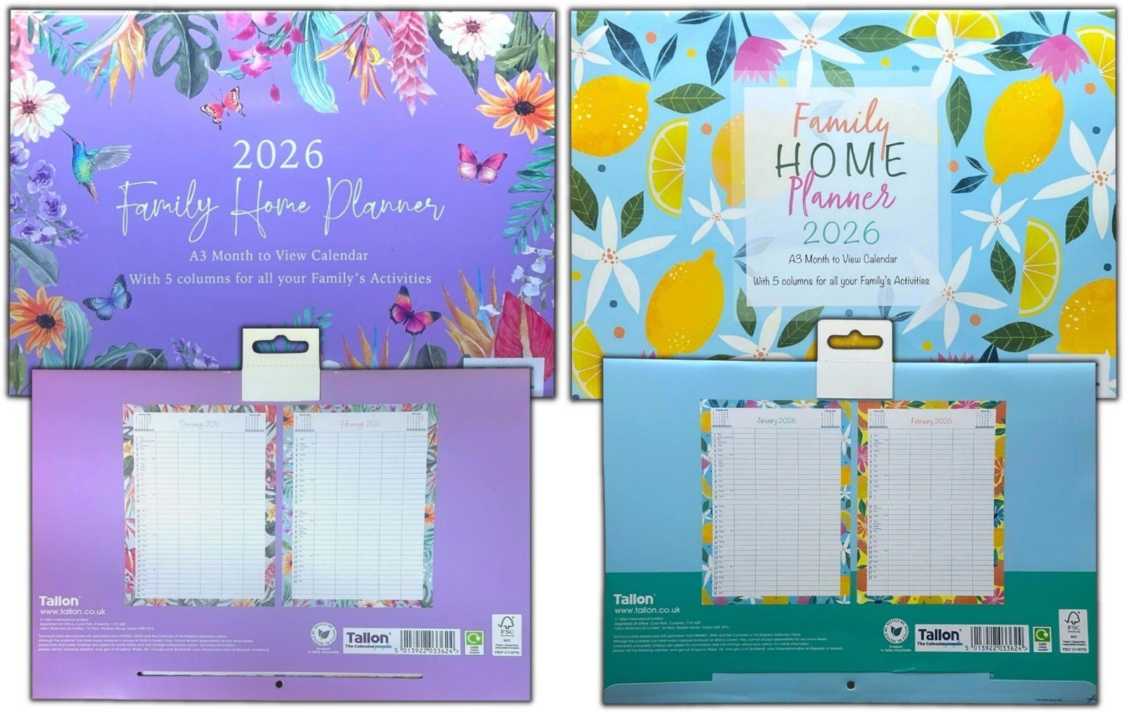2026 Family Calendar A3 Folded Planner 5 Column One Month To View Organiser Home