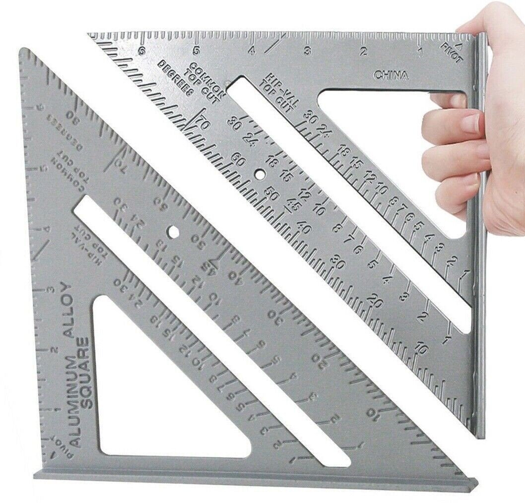 2Pc Metal Roofing Square Set Combination Square 12" + Aluminum Roofers Square 6"