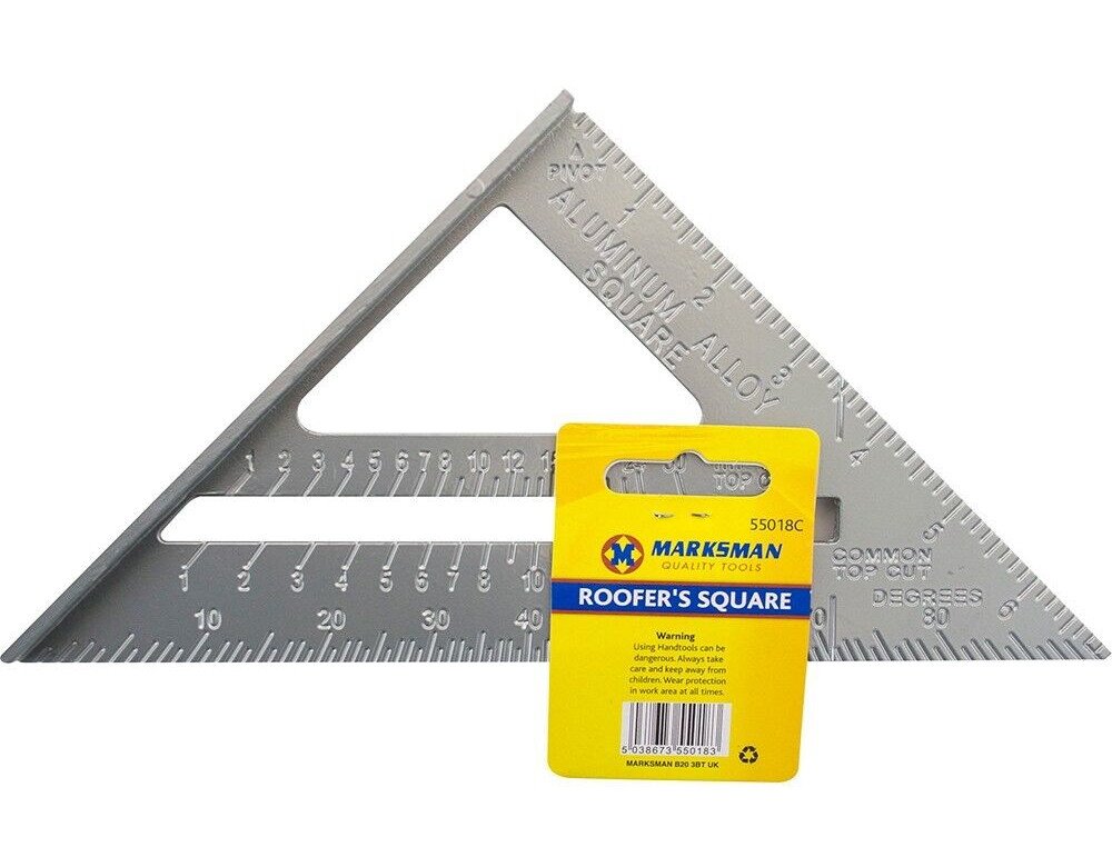 2Pc Metal Roofing Square Set Combination Square 12" + Aluminum Roofers Square 6"