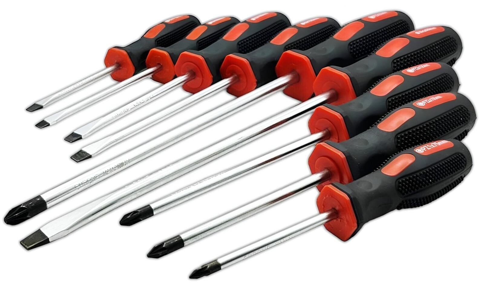 9PC Screwdriver Magnetic Set Heavy Duty Comfort Grip Philips Flat Slotted Tool.