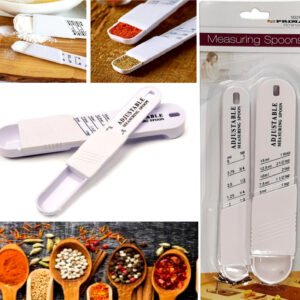 Adjustable Measuring Spoons Set Baking Sliding Scoop 1/8 Teaspoon 1 Tablespoon