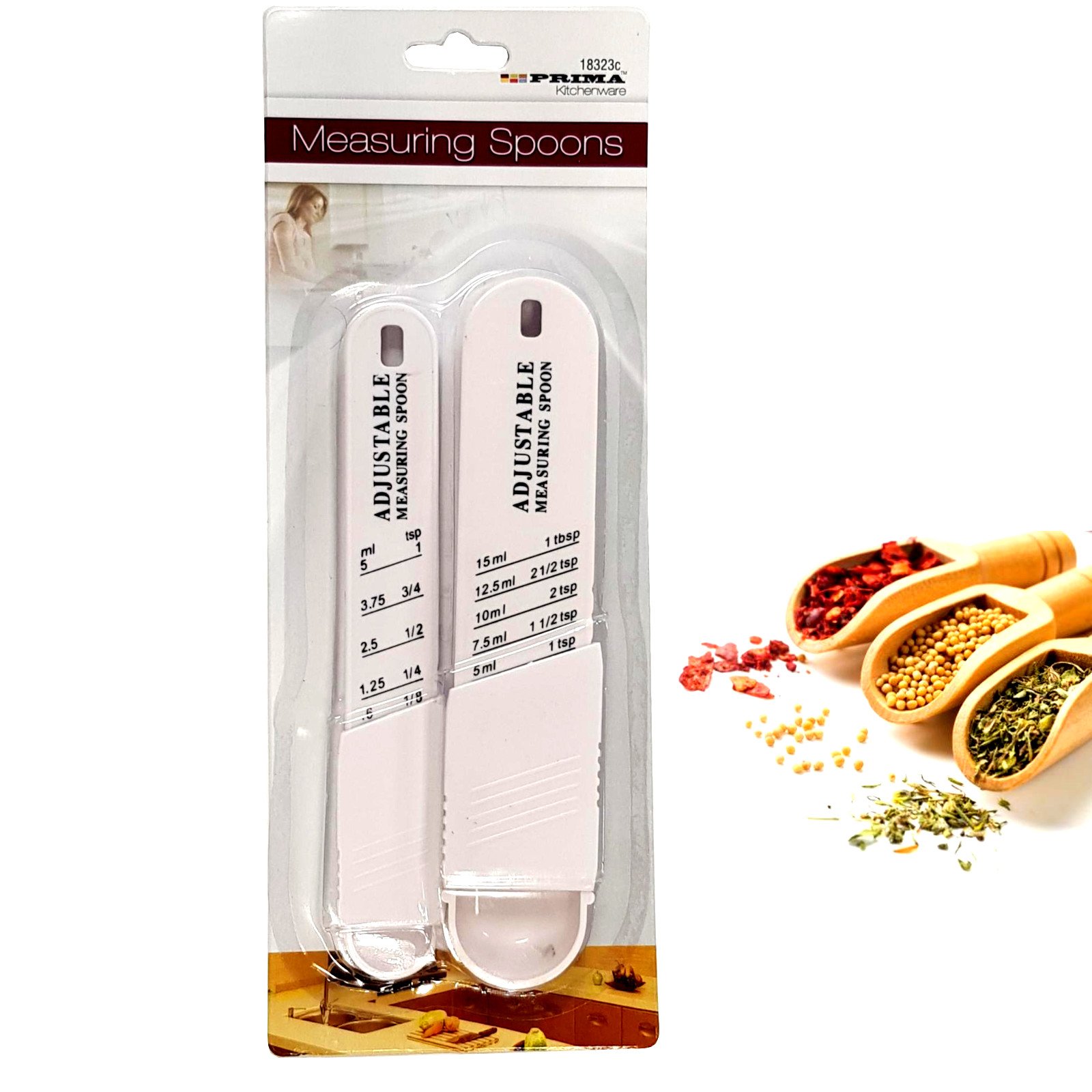 Adjustable Measuring Spoons Set Baking Sliding Scoop 1/8 Teaspoon 1 Tablespoon