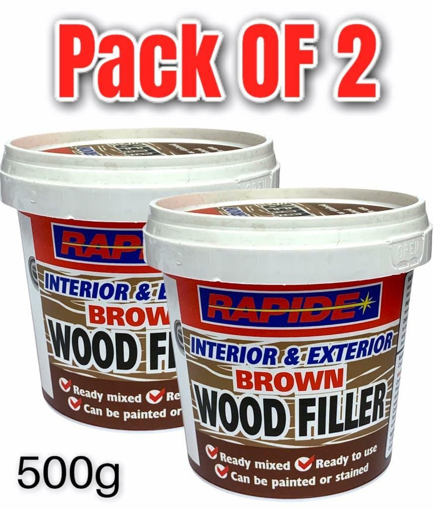 Pack OF 2 Wood Filler 500g Brown Flexible Ready Mixed Wood Repair Wood fil