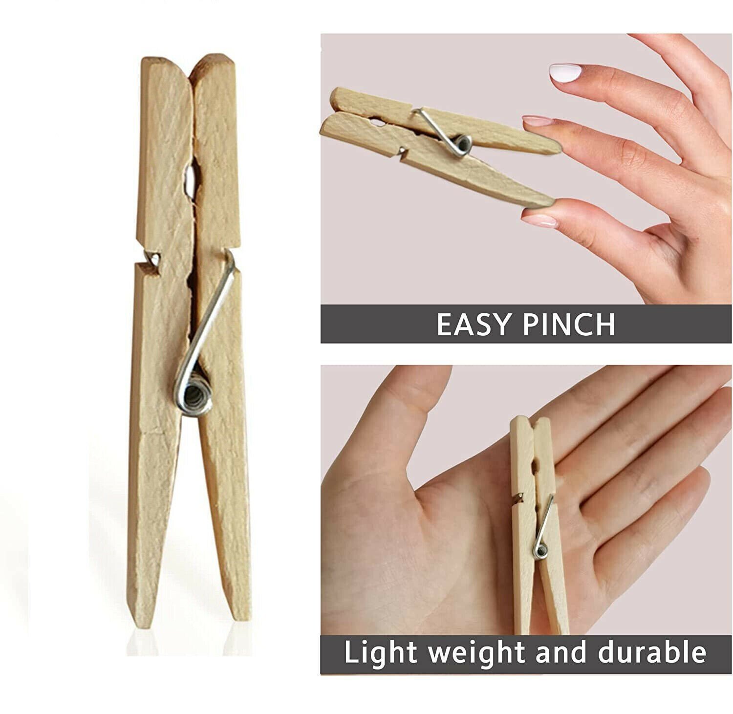 25 x Super Strong Wooden Clothes Pegs Washing Line Laundry Clip Grip Pine Garden