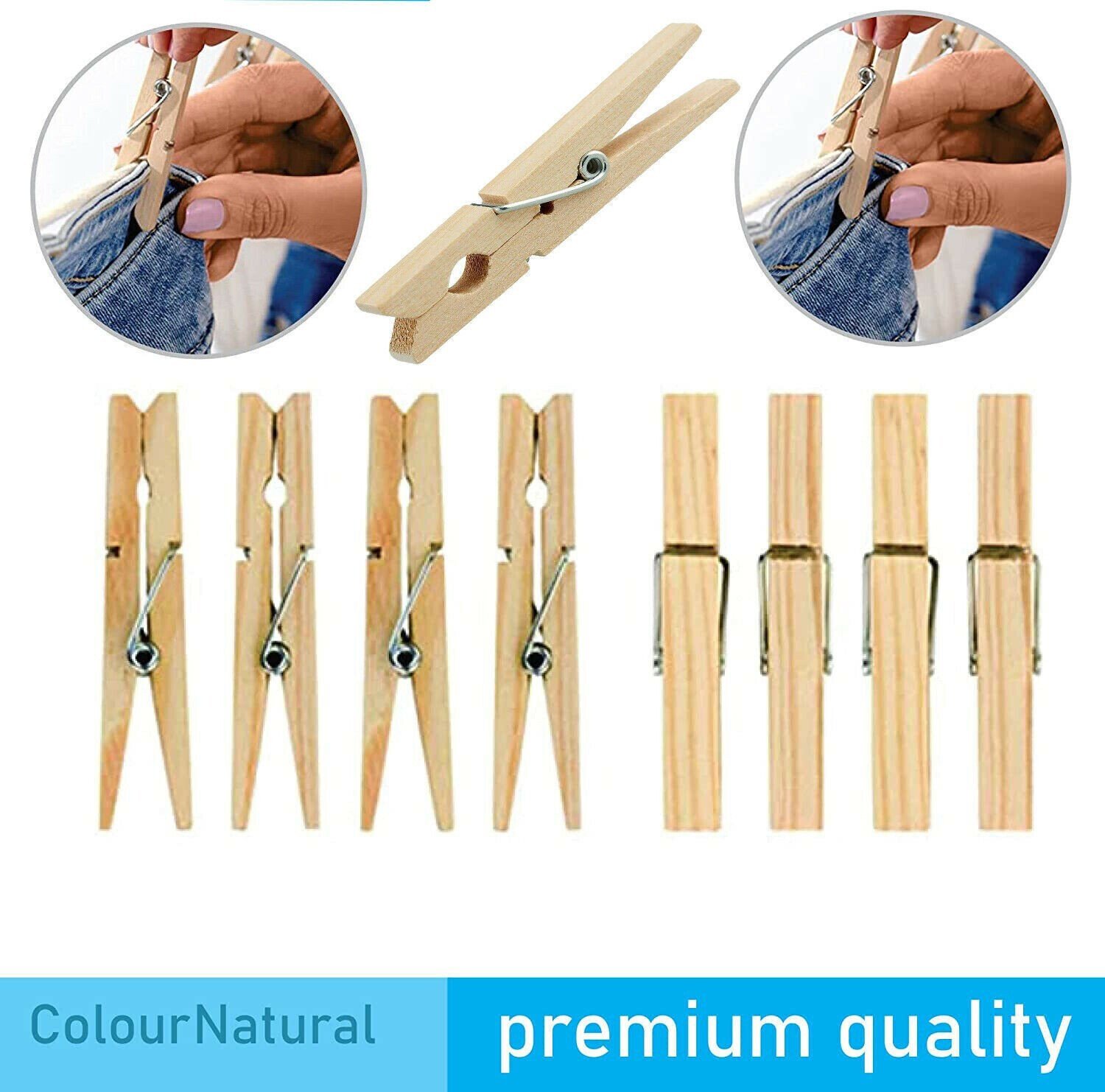25 x Super Strong Wooden Clothes Pegs Washing Line Laundry Clip Grip Pine Garden