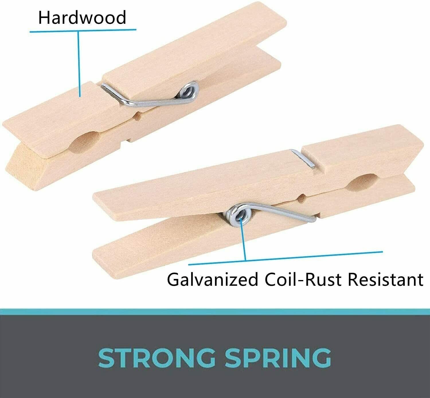 25 x Super Strong Wooden Clothes Pegs Washing Line Laundry Clip Grip Pine Garden
