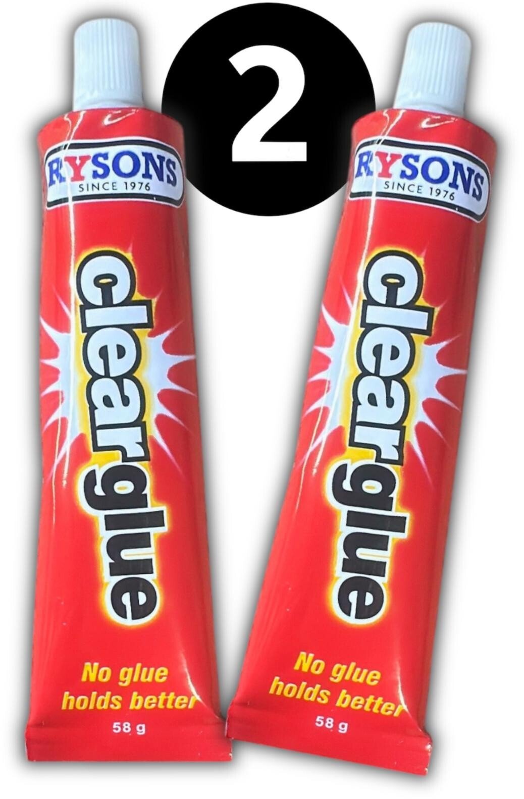 2 Pack Multi Purpose Quick Drying STRONG CLEAR ADHESIVE Versatile Glue Tube 58g