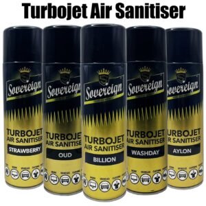SOVEREIGN TURBOJET AIR SANITISER FRESHENER SPRAY RADA GREED SAVAGE-PACK OF 5