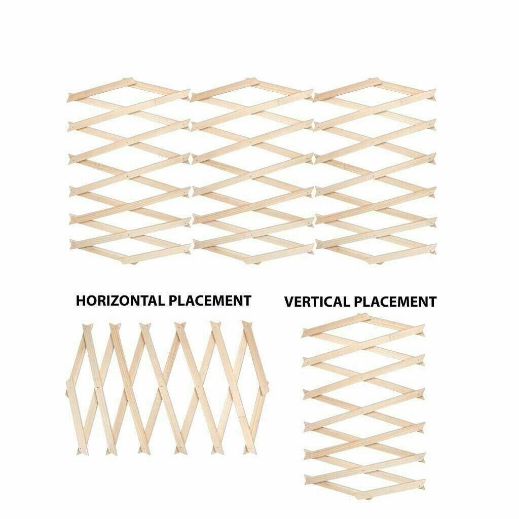 3 x Expanding Wooden Trellis Climbing Plants Fence Screening Lattice 180 x 120cm