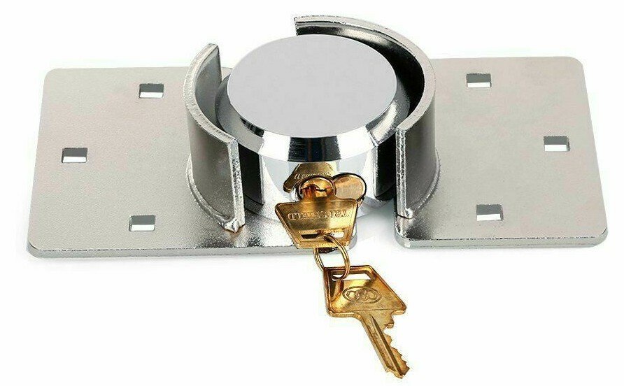 73MM HEAVY DUTY SHACKLESS PADLOCK AND HASP SET GATE SHED VAN SECURITY ROUND LOCK